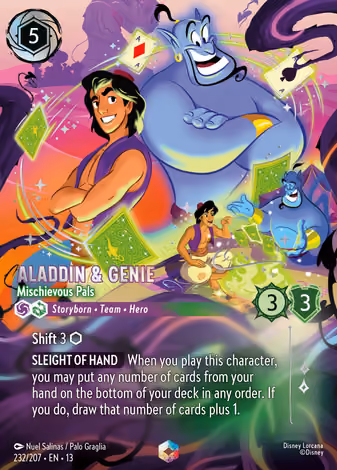 Aladdin & Genie - Mischievous Pals, Enchanted printing