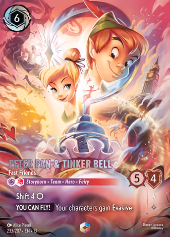 Peter Pan & Tinker Bell - Fast Friends, Enchanted printing