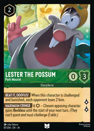 Lester the Possum - Park Mascot