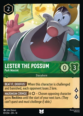 Lester the Possum - Park Mascot